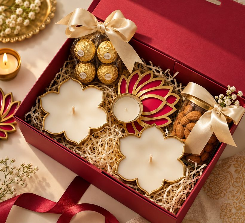 Lotus Candle & Almond Box